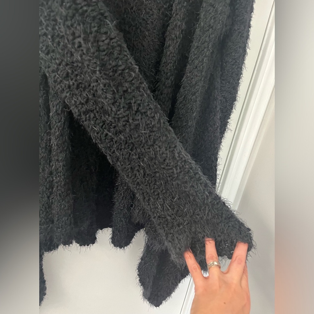 Fashion Nova Black Off-the-Shoulder Cozy Cardigan - Picture 8 of 11